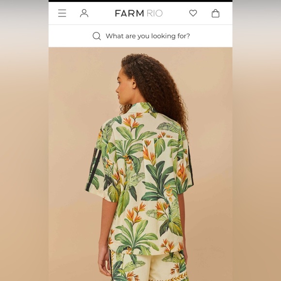 NWT FARM Rio x Adidas Tropical Breeze Cream White Shirt sz S - Picture 8 of 9